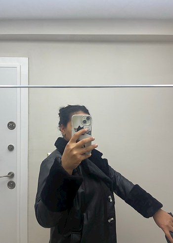 Siyah Şeffaf Deri Kadın Ceket - Görsel 2