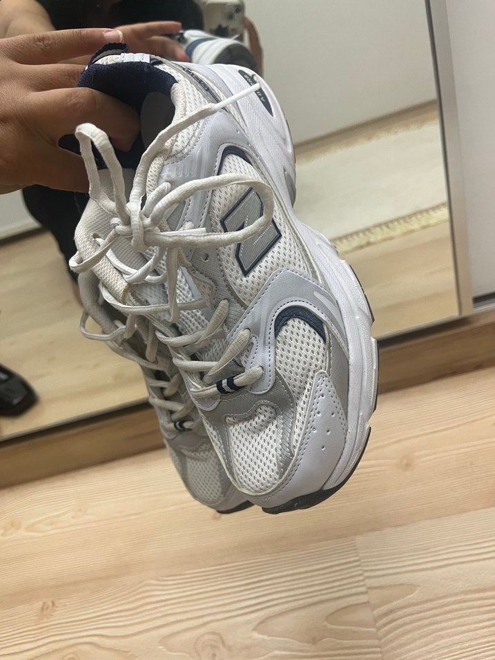 New Balance Beyaz Gri Platform Spor Ayakkabı - Görsel 4