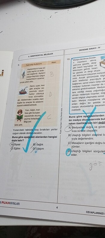 Beden Renk Soru analiz 5. Sınıf sosyal deneme