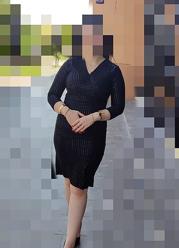 Diğer Siyah kendinden parlak elbise