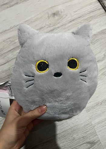 Gri Peluş Kedi Oyuncak - Görsel 2