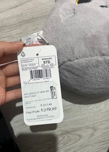 Gri Peluş Kedi Oyuncak - Görsel 5