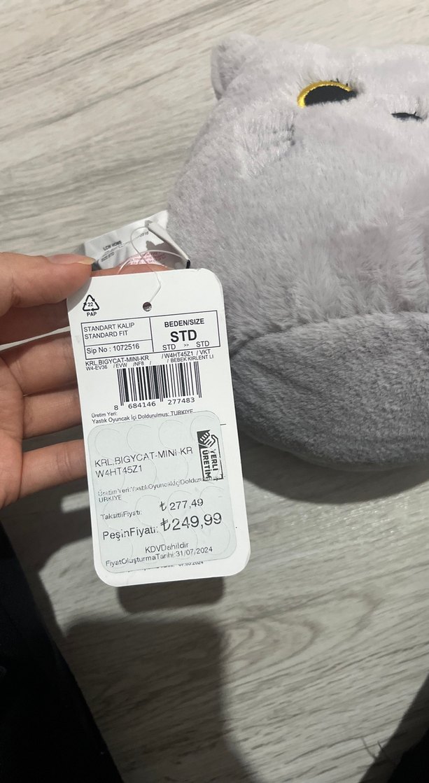 Gri Peluş Kedi Oyuncak - Görsel 5