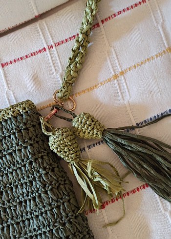 Püsküllü Örgü Bohem Kadın Portföy Çanta - Görsel 5