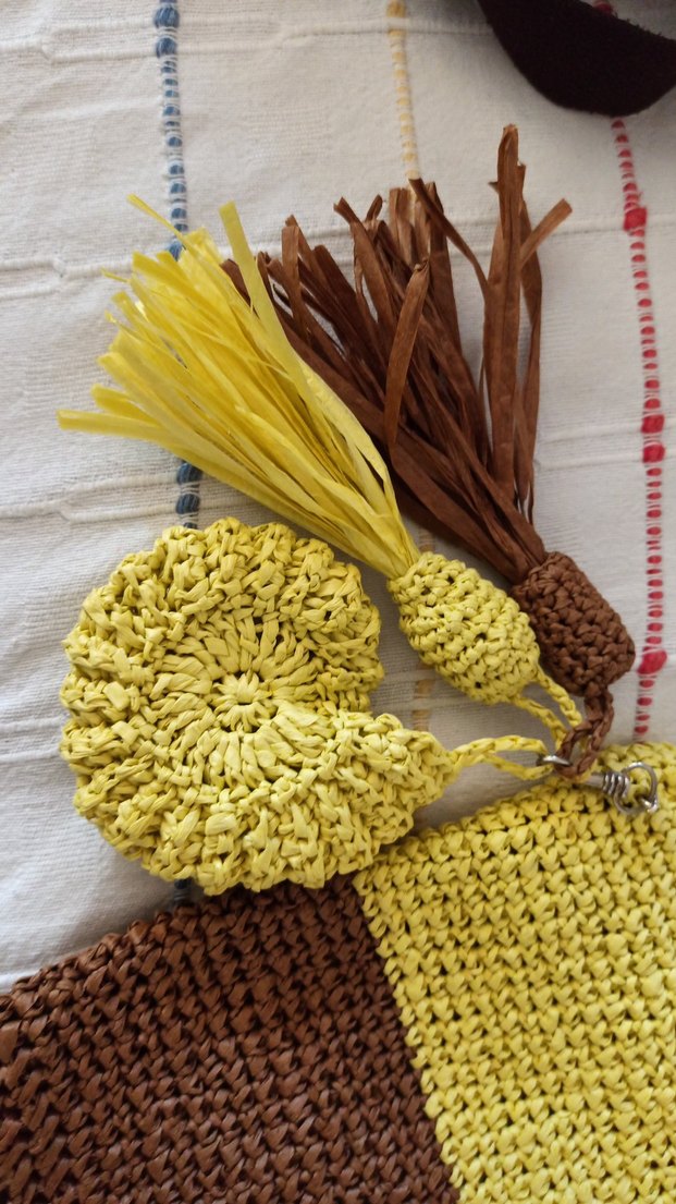 Bohem Tarz Örgü Kadın Portföy Çanta - Görsel 2