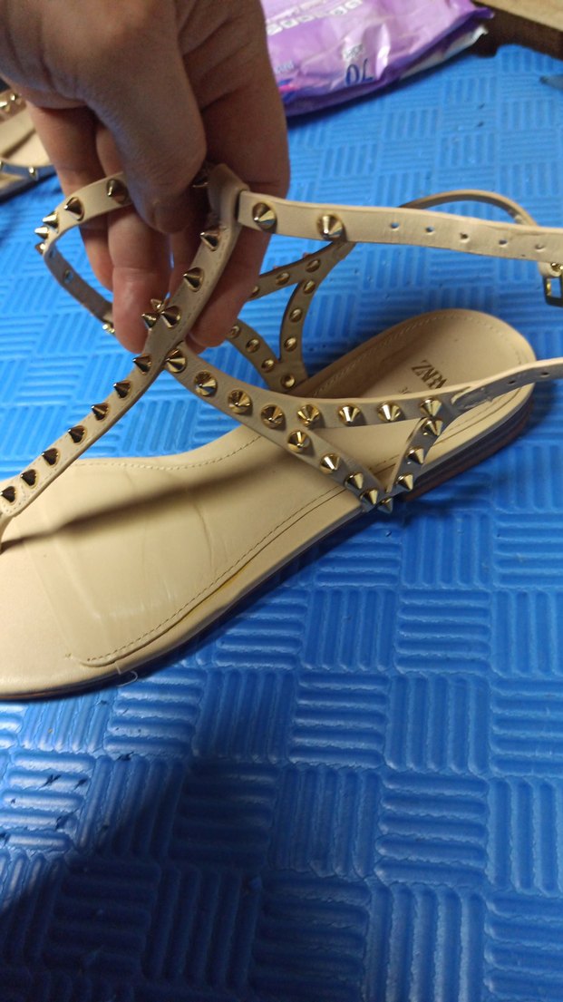 Bej Trok Detaylı İnce Topuklu Kadın Sandalet - Görsel 5