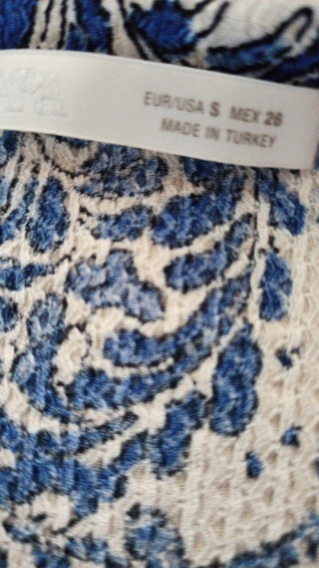 Uzun Mavi Desenli Bohem Elbise - Görsel 4