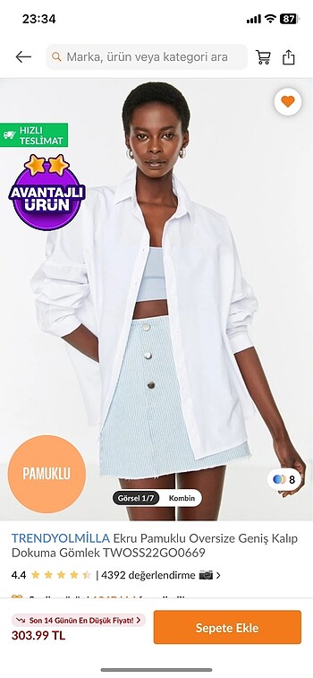 Oversize Beyaz Gömlek