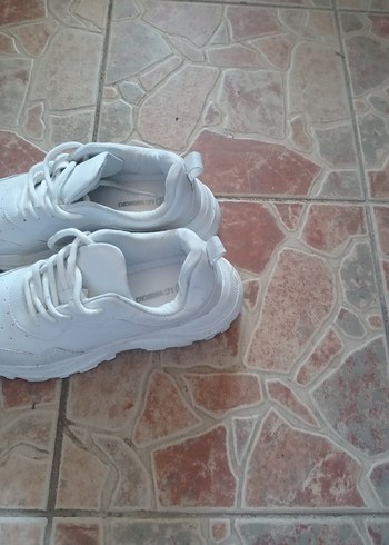 Beyaz Kadın Spor Ayakkabı Wedge Topuklu - Görsel 5