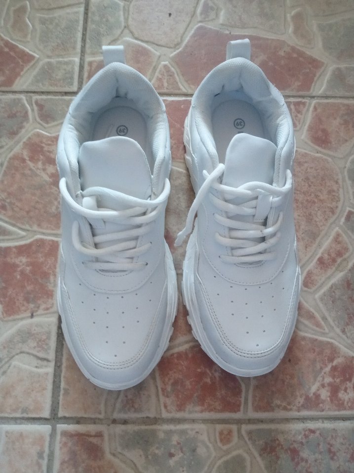 Beyaz Kadın Spor Ayakkabı Wedge Topuklu - Görsel 2