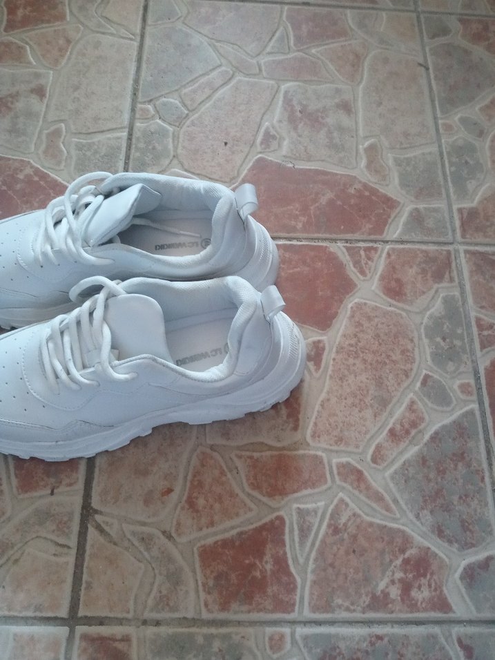 Beyaz Kadın Spor Ayakkabı Wedge Topuklu - Görsel 5