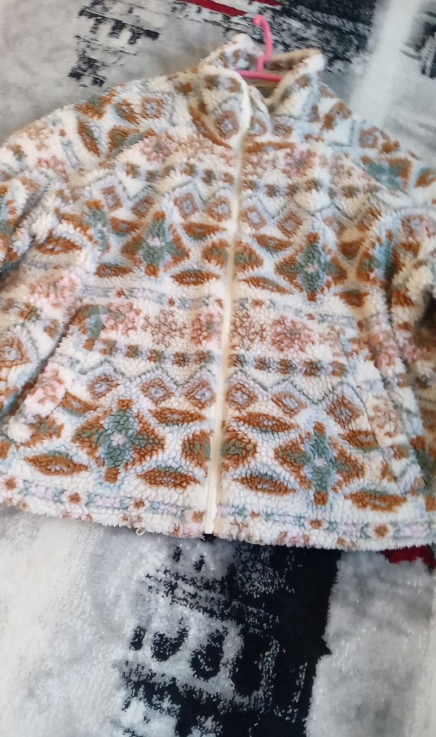 Bohem Çok Renkli Kapüşonlu Kız Çocuk Ceketi - Görsel 5