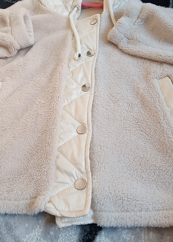 Trendyol & Milla Beyaz Kadın Peluş Uzun Kollu Kaban