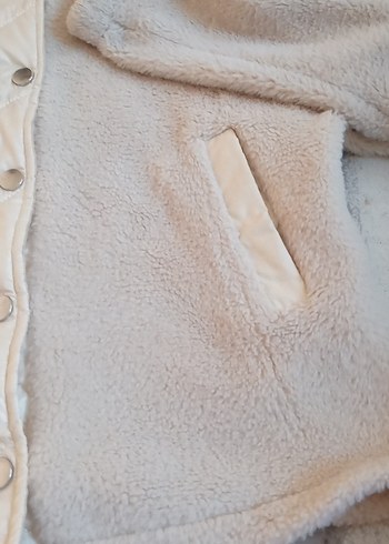 m Beden beyaz Renk Beyaz Kadın Peluş Uzun Kollu Kaban
