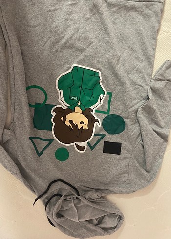 Diğer Kapüşonlu Gri Sweatshirt