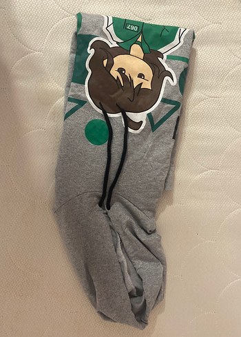 13-14 Yaş Beden Kapüşonlu Gri Sweatshirt