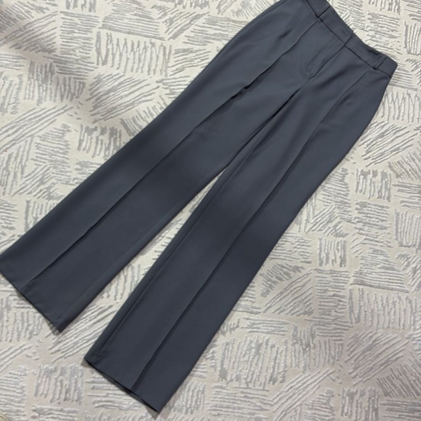 Gri Kadın Kumaş Pantolon Pilili - Görsel 3