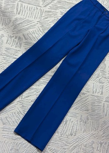 Mavi Pilili Kadın Kumaş Pantolon - Görsel 3