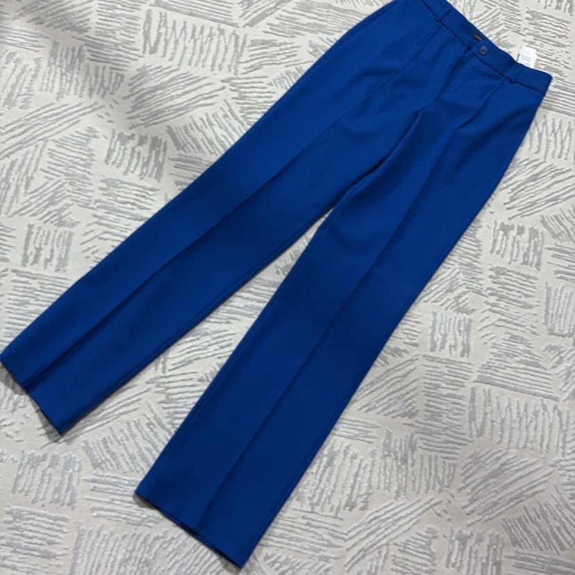 Mavi Pilili Kadın Kumaş Pantolon - Görsel 3