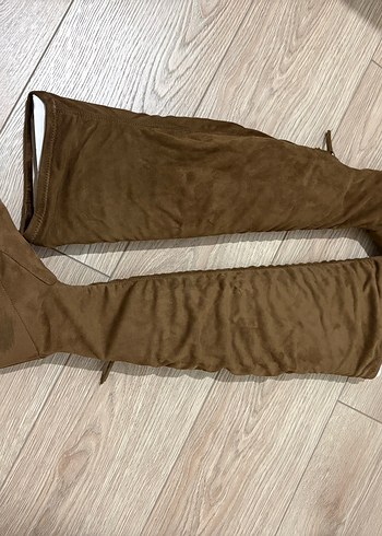 Mango Kahverengi Süet Dizüstü Çizme - Görsel 2