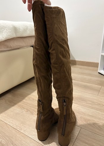 Mango Kahverengi Süet Dizüstü Çizme - Görsel 6