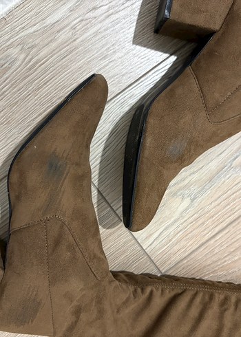 Mango Kahverengi Süet Dizüstü Çizme - Görsel 4