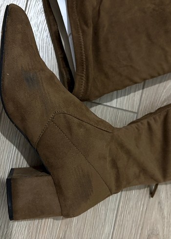 Mango Kahverengi Süet Dizüstü Çizme - Görsel 3