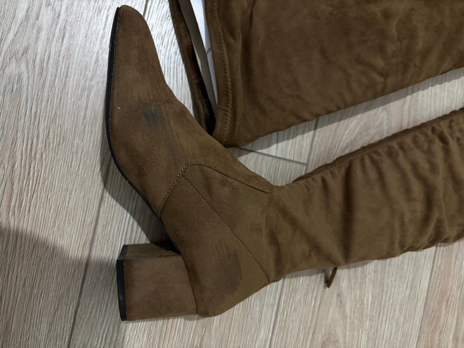 Mango Kahverengi Süet Dizüstü Çizme - Görsel 3