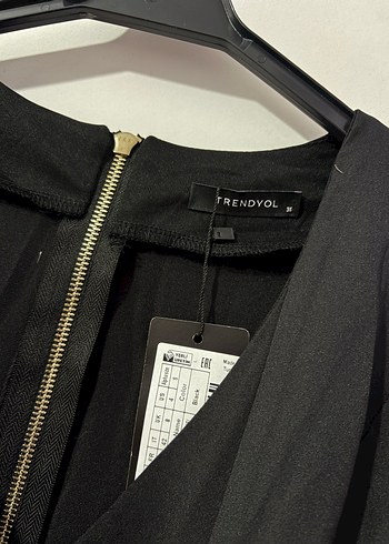 Düğmeli Siyah Midi Kadın elbise - Görsel 3