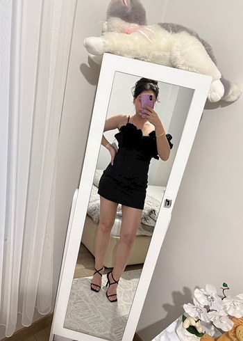 Eyyo Siyah Straplez Mini Elbise - Görsel 3