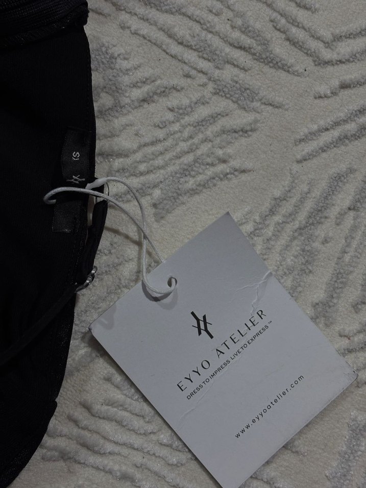 Eyyo Siyah Straplez Mini Elbise - Görsel 5