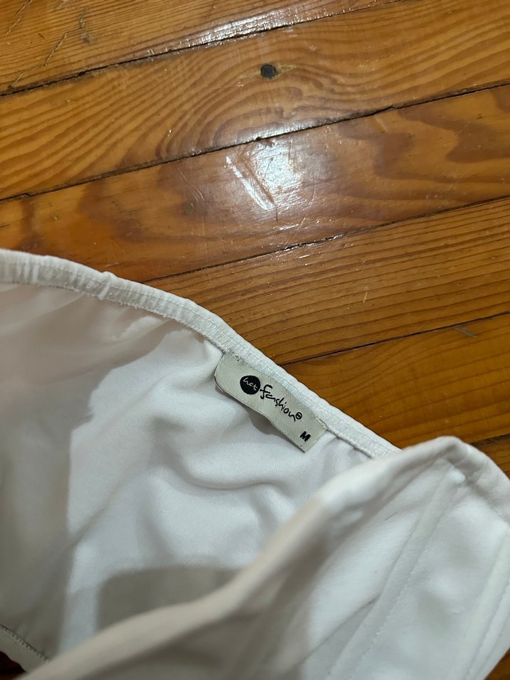 Beyaz Straplez Mini Büstiyer - Görsel 4