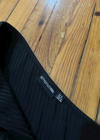 Tek Kollu Siyah Örme Bluz - Görsel 3