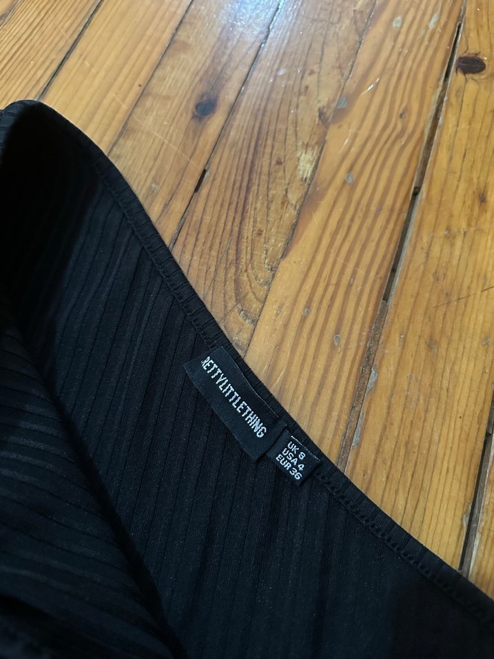 Tek Kollu Siyah Örme Bluz - Görsel 3