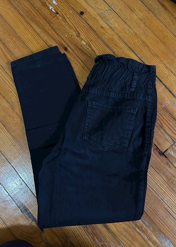 Siyah Kemerli Normal Boy Kadın Kot Pantolon - Görsel 4