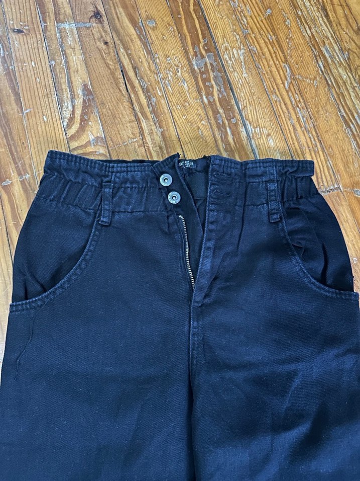 Siyah Kemerli Normal Boy Kadın Kot Pantolon - Görsel 5