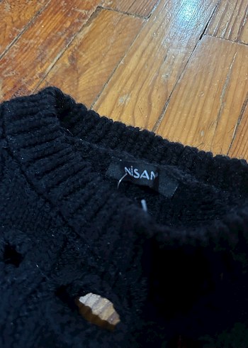 Delikli Siyah Örgü Kazak - Görsel 6