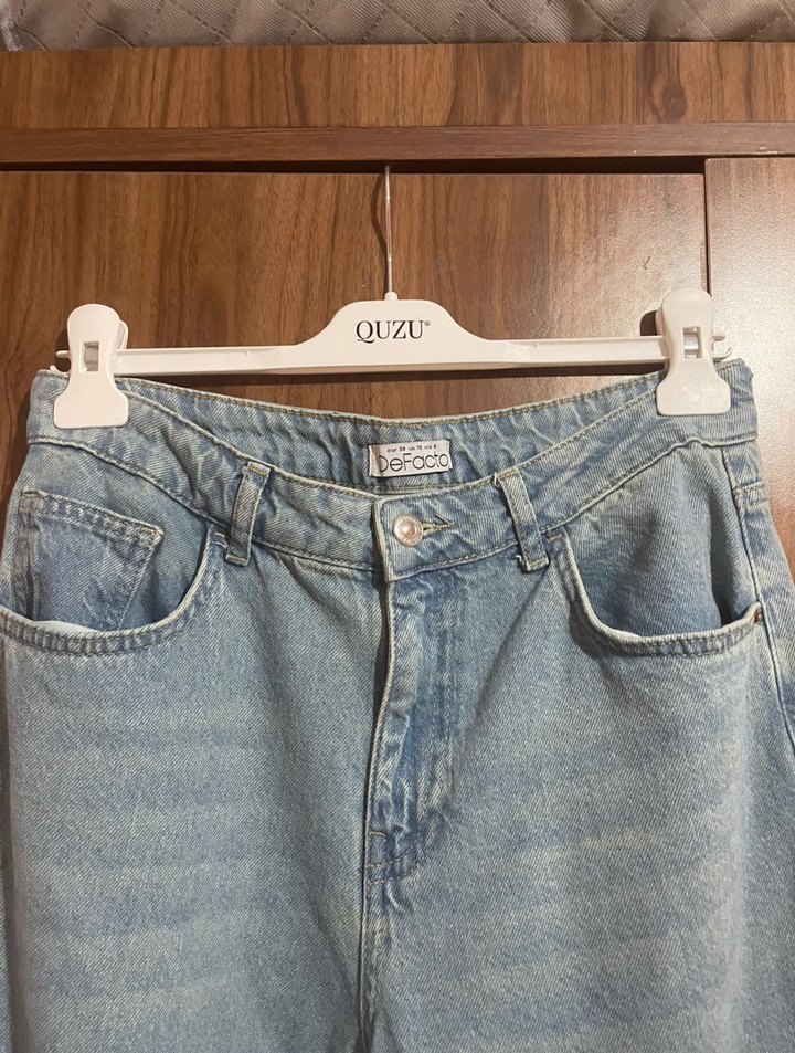 Mavi Kadın Midi Boy Bol Kesim Kot Pantolon - Görsel 2