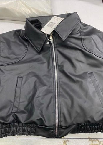 Kadın Siyah Deri Ceket Fermuarlı - Görsel 2
