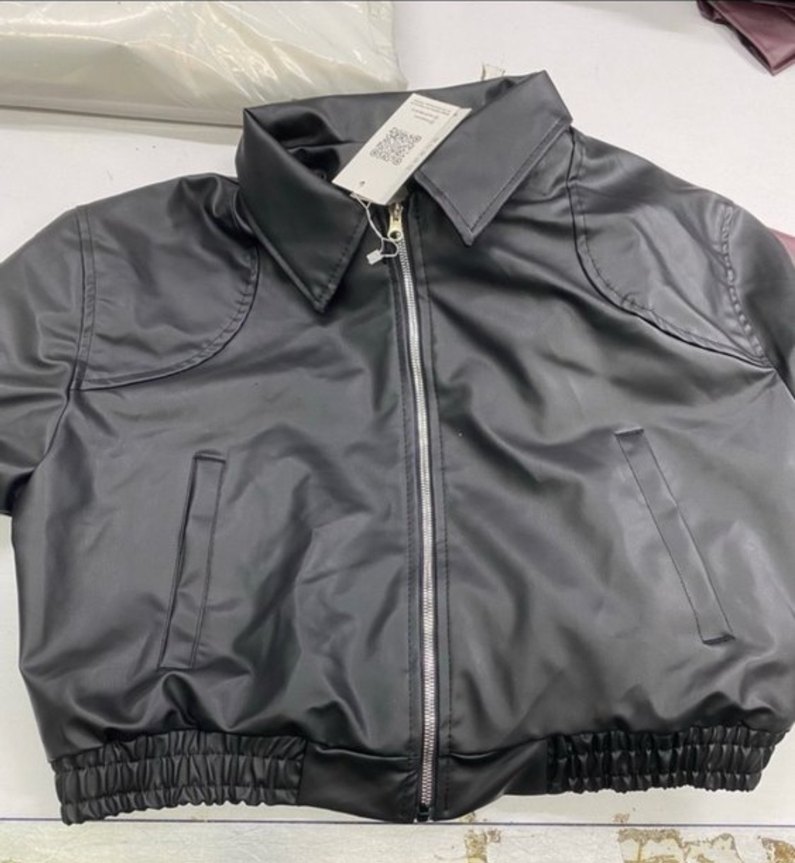 Kadın Siyah Deri Ceket Fermuarlı - Görsel 2