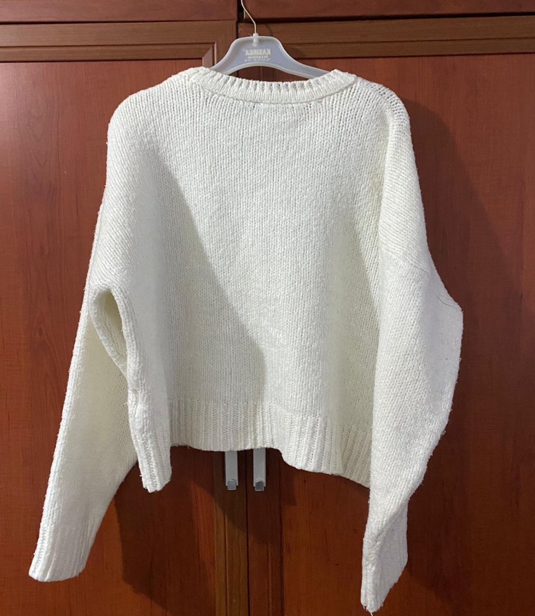 Beyaz Triko Kadın Kazak - Görsel 2