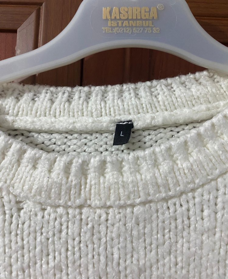 Beyaz Triko Kadın Kazak - Görsel 3