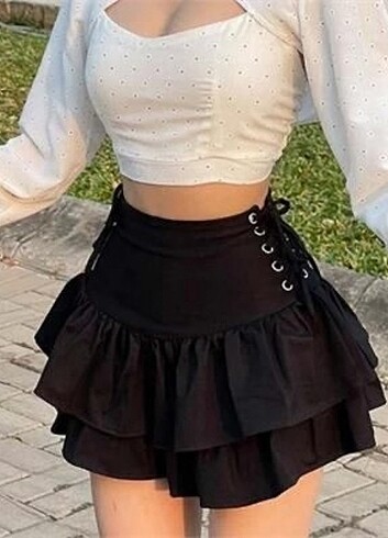 Y2k fairycore grunge kısa etek
