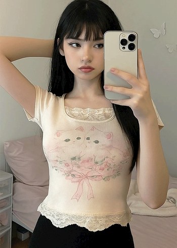 Y2k fairycore korean vintage bluz