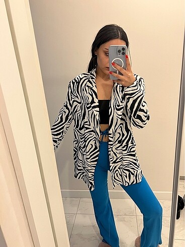 zebra detaylı ceket