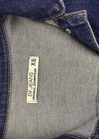 xs Beden Düğmeli Kadın Mavi Denim Ceket