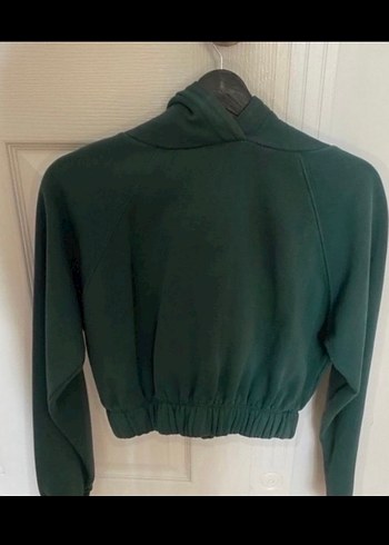 Düğmeli Yüksek Yakalı Kadın Sweatshirt - Görsel 2