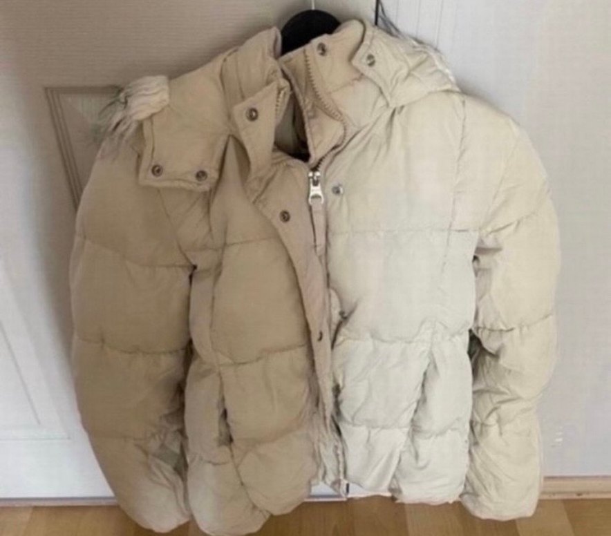 Beyaz Dik Yaka Şişme Kadın Mont - Görsel 2