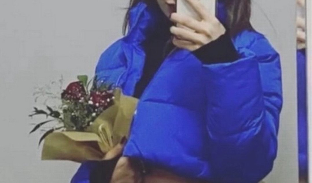 Kemerli Mavi Kadın Kışlık Mont - Görsel 2