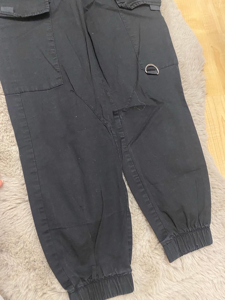 Kadın Siyah Bol Kesim Boyfriend Kot Pantolon - Görsel 2